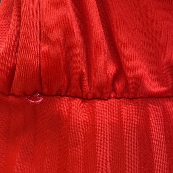 Vintage Red Pleated Dress - Picture 5 of 6
